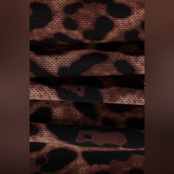 Popilush Shapewear Ruched Tummy Control Bikini Set LG Leopard - Picture 5 of 8